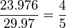 \ Frac {23,976} {29,97} = \ frac {4} {5}